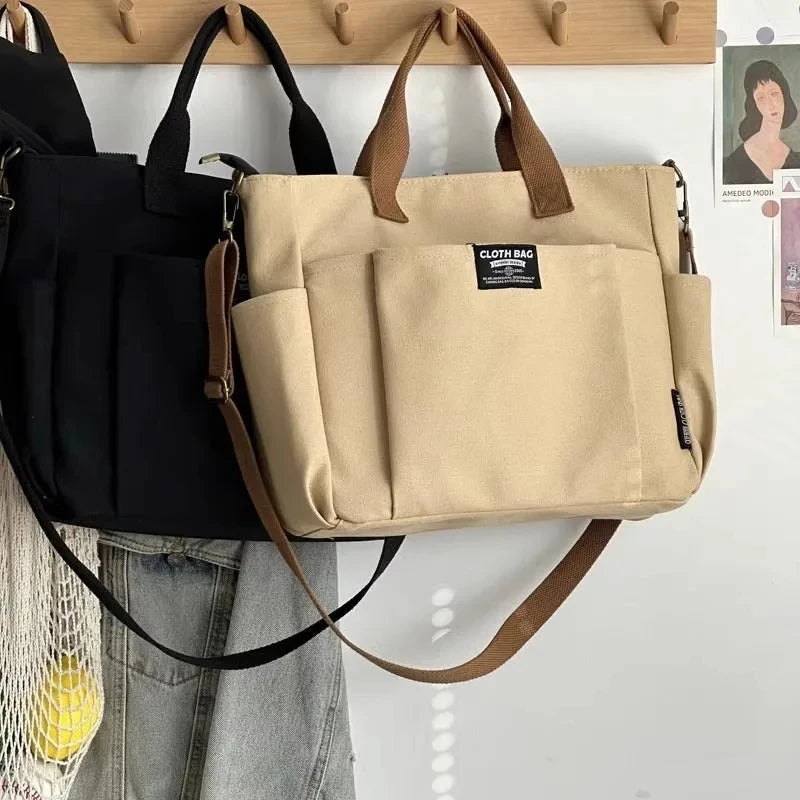 Urban Minimalist Canvas Tote Bag Large Capacity Crossbody - Smarsty