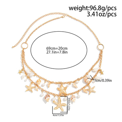 Charming Double Layer Sea Starfish Belly Chain Jewelry - Smarsty