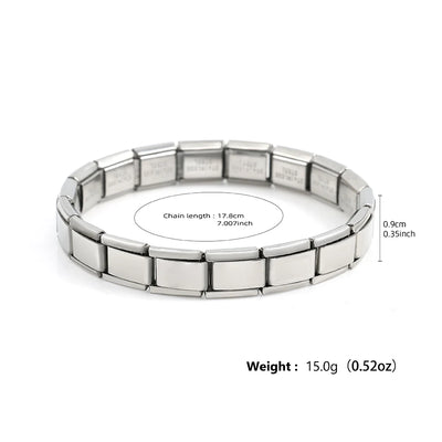 Italian Stainless Steel Square Bracelets Stretchable Unisex Jewelry - Smarsty
