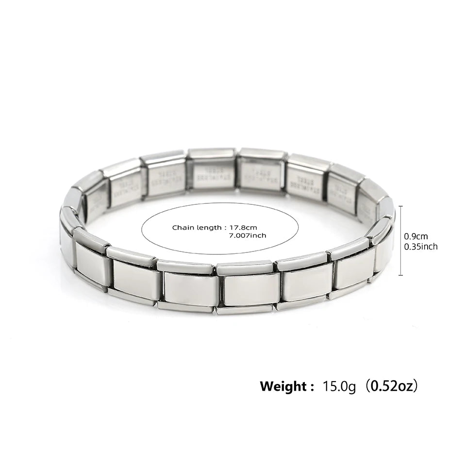Italian Stainless Steel Square Bracelets Stretchable Unisex Jewelry - Smarsty
