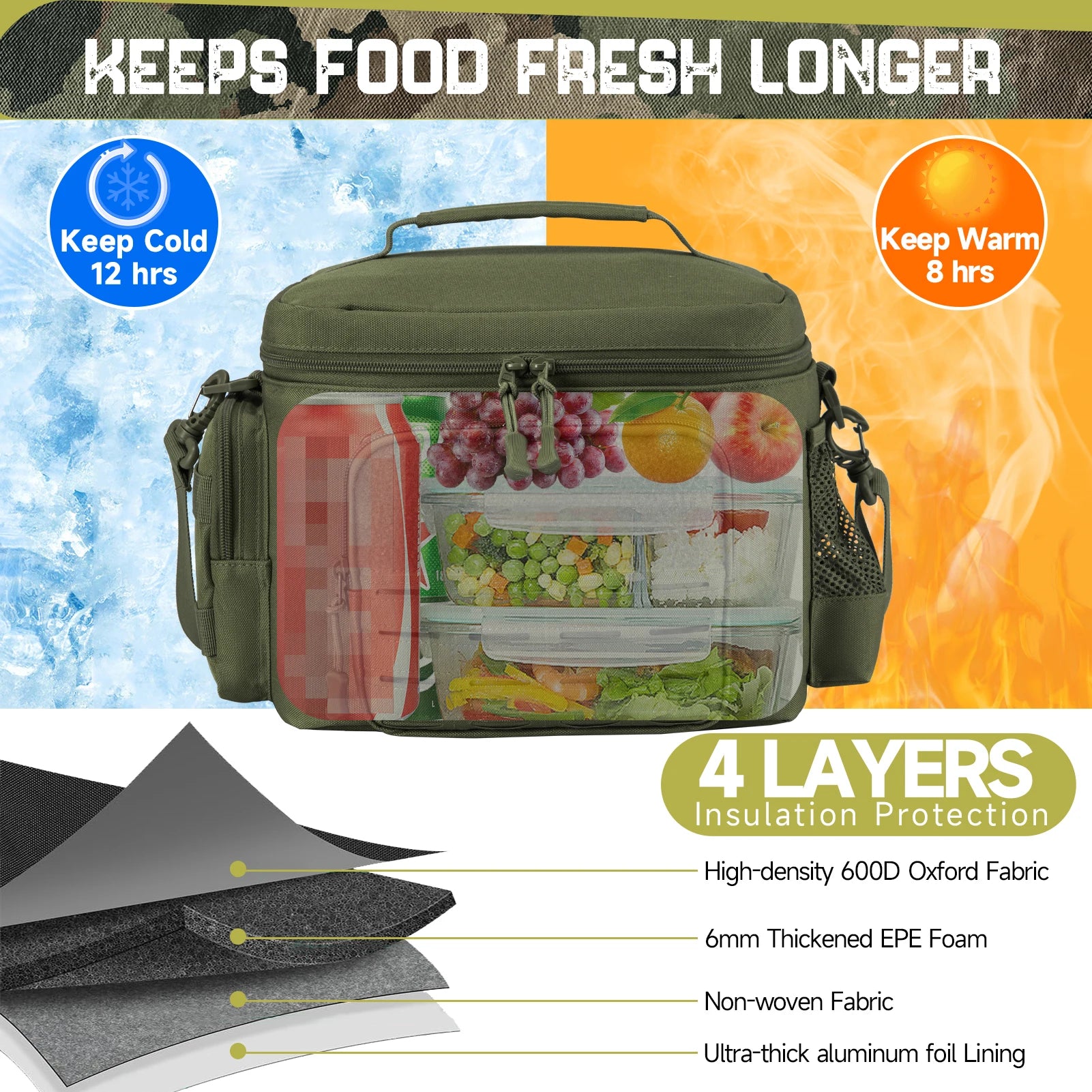 Tactical Lunch Box for Men Insulated Leakproof Cooler Bag - Smarsty