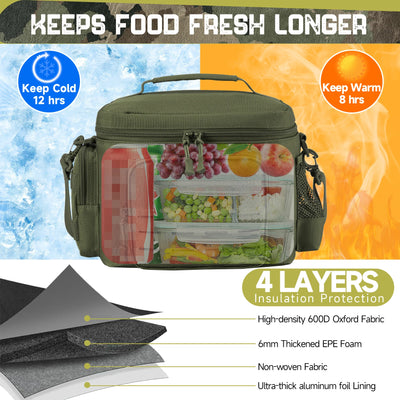 Tactical Lunch Box for Men Insulated Leakproof Cooler Bag - Smarsty