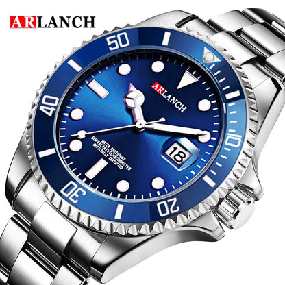 Classic Stainless Steel Quartz Watch with Magnifying Glass - Smarsty