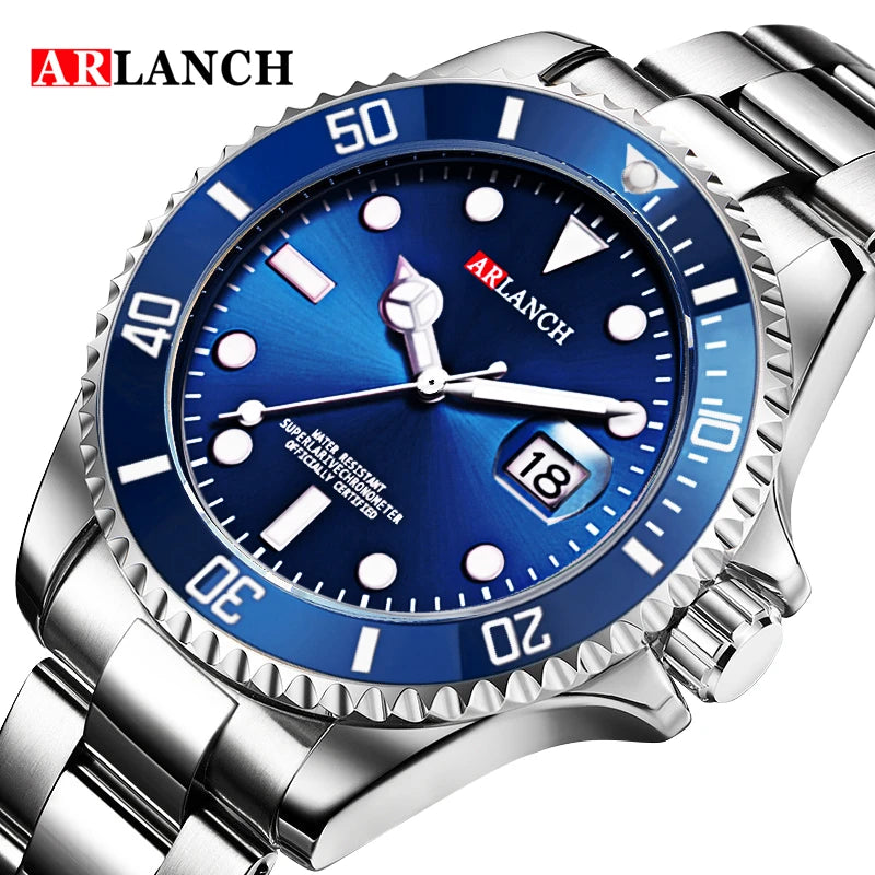 Classic Stainless Steel Quartz Watch with Magnifying Glass - Smarsty