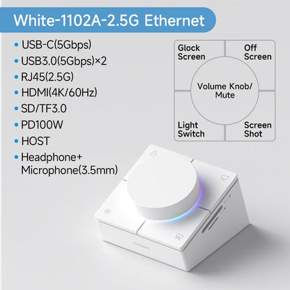 USB C Hub Docking Station Shortcut Buttons Volume Control