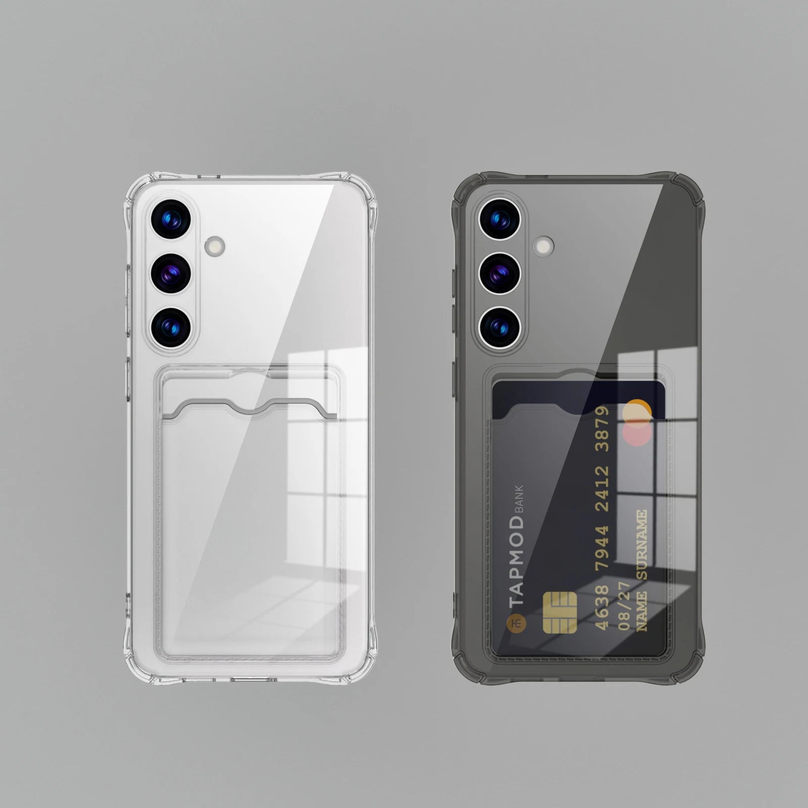 Transparent Card Slot Silicone Case For Galaxy Phones - Smarsty