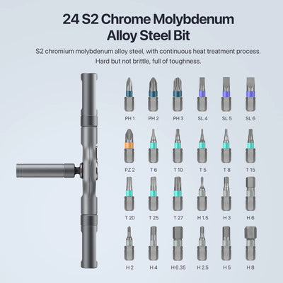 VMAN 24in1 Multifunction Ratchet Screwdriver Set Multi Magnetic Bits Mini Repair Tool Kit Household Tool For PC & Desk Etc. - Smarsty
