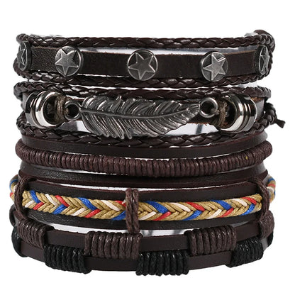 Viking Leather Bracelet For Men Adjustable Skull Design - Smarsty