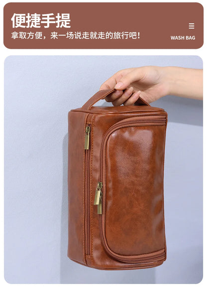 Men Luxury Toiletry Bag Travel Organizer With Hanging Hook - Smarsty