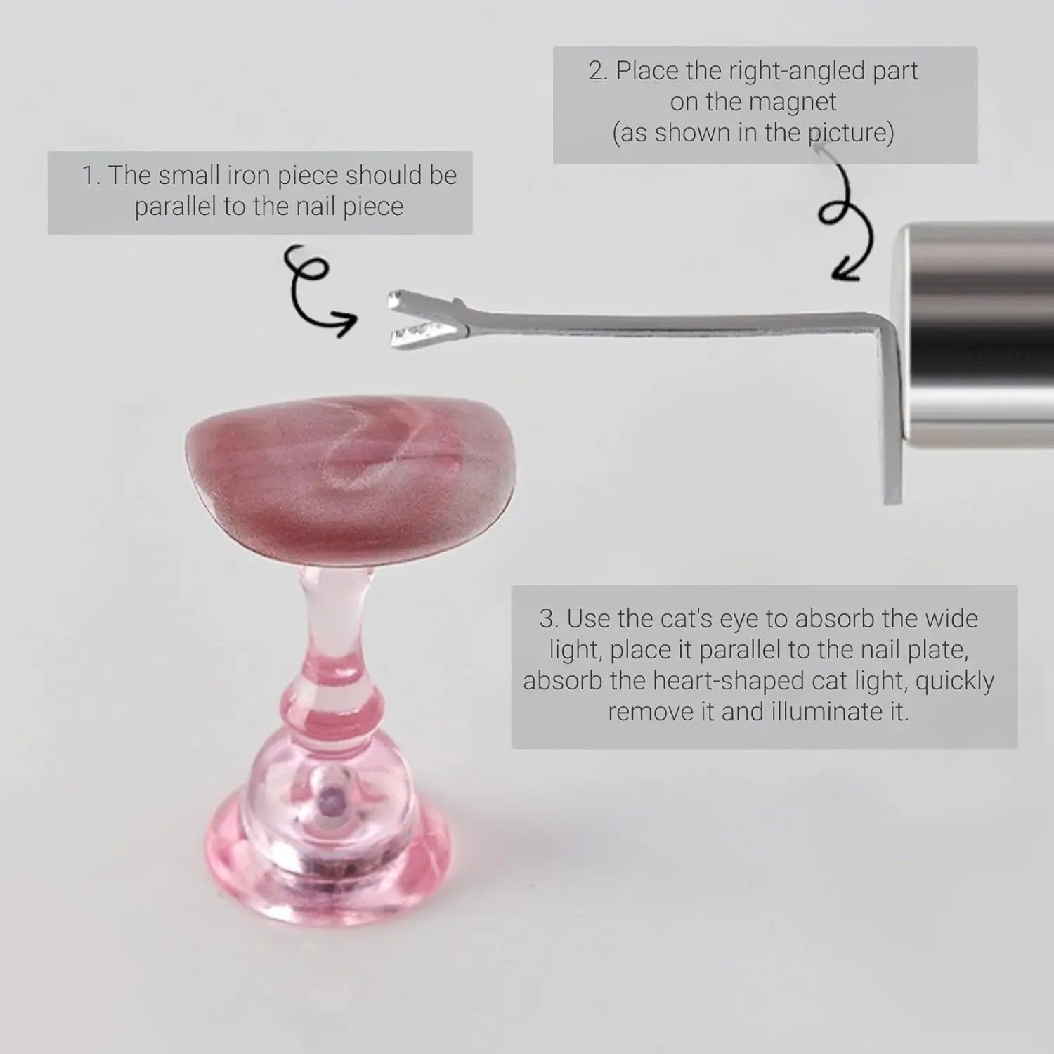 2Pcs Cat's Eye Nail Magnet for Heart-Shaped Effects - Smarsty