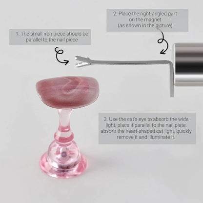 2Pcs Cat's Eye Nail Magnet for Heart-Shaped Effects - Smarsty