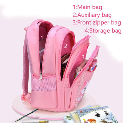 Cute Cat Printed Kids Backpack Waterproof School Bag - Smarsty