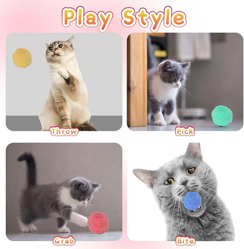 Interactive Cat Toy Shooting Gun with Plush Balls - Smarsty