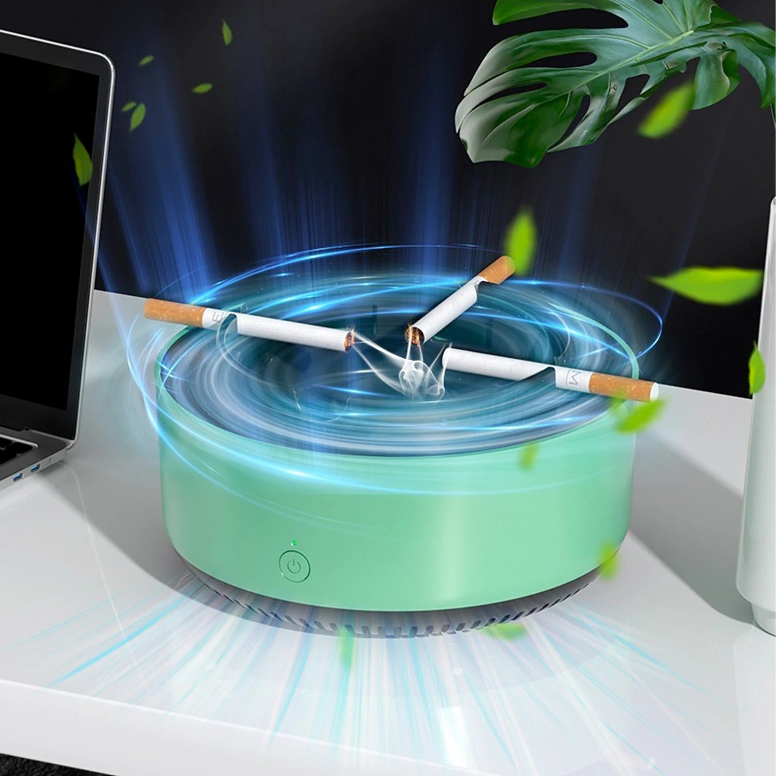 2-in-1 Intelligent Smoke-free Ashtray, Instantly Eliminates The Smell Of Second-hand Smoke, Does Not Include Batteries, Suitable - Smarsty