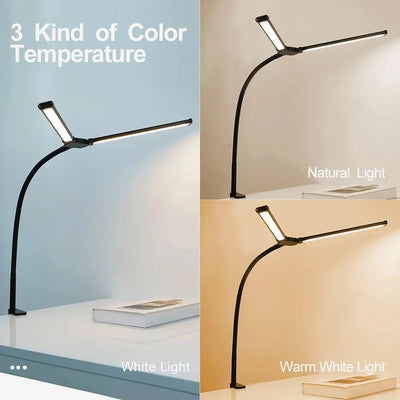Dimmable LED Clip Desk Lamp for Reading - Smarsty