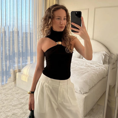 Tossy Summer Fashion Sexy Tank Top Pullover For Women Slim Off-Shoulder Patchwork Strapless Y2k Vest Top Female Cropped Top 2025 - Smarsty