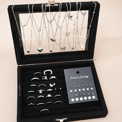 Silver Chic Jewelry Set For Women With Pearl Necklaces - Smarsty