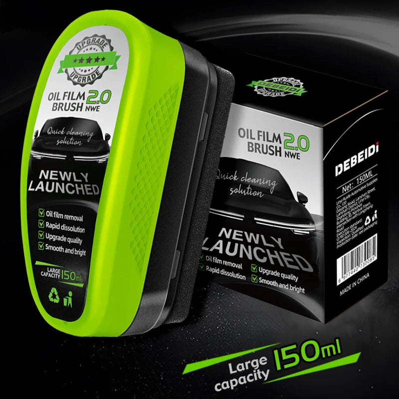 1/2/3pcs Automotive Car Oil Film Cleaning Brush,150ml Glass Oil Film Remover for Car Window,Windshield Brush For Car Care