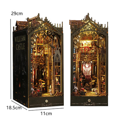 DIY Book Nook Kit 3D Miniature Wooden Doll House Photo Frame Ornament Bookshelf Insert Retro Booknook Decor For Birthday Gifts by Smarsty
