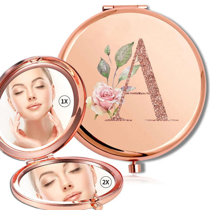 Rose Gold Double Sided Makeup Mirror Compact Design - Smarsty