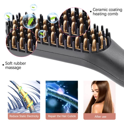 Electric Hot Comb Straightener for Quick Beard Care - Smarsty