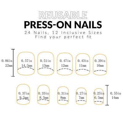 Medium White Square Press On Nails 24PCS for Parties - Smarsty