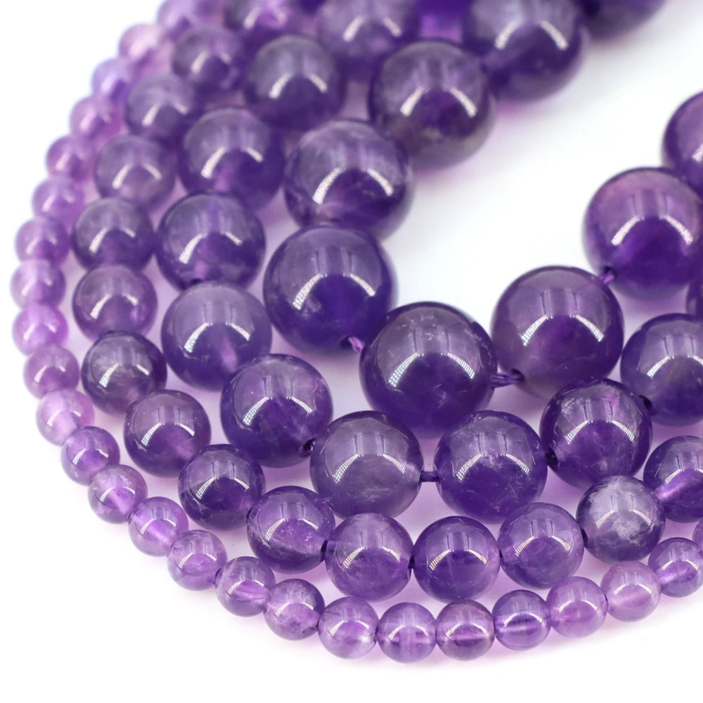 Natural Stone Beads Blue Tiger Eye Crystal Amethyst Rose Quartz Gemstone Bead for Jewelry Making Bracelet Necklace 4/6/8/10MM - Smarsty