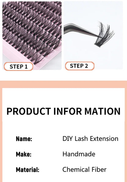 MIAOJIE DIY Eyelash Set with 200 Individual Lashes - Smarsty