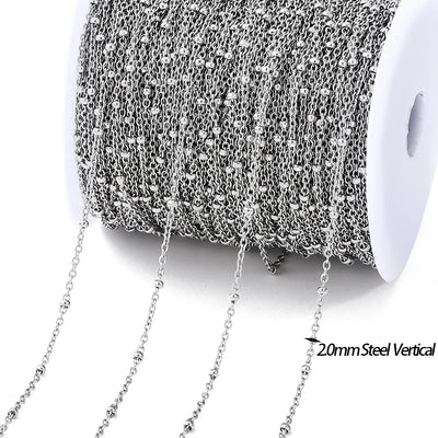 No Fade 2M Gold Stainless Steel Beaded Chain Durable - Smarsty