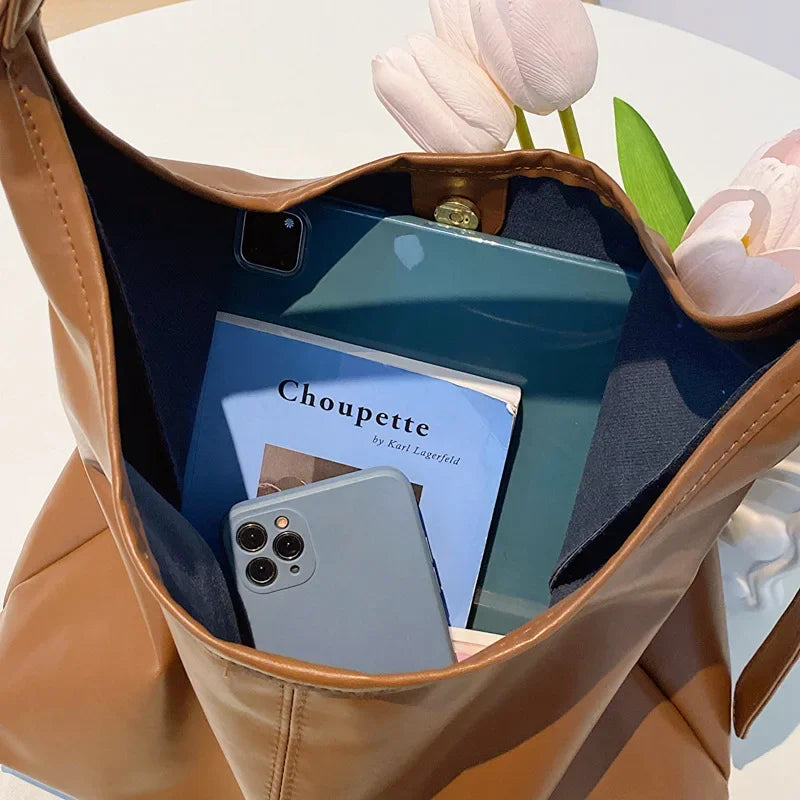 Large Tote Bag For Women Everyday Retro Simple Shoulder Bag - Smarsty