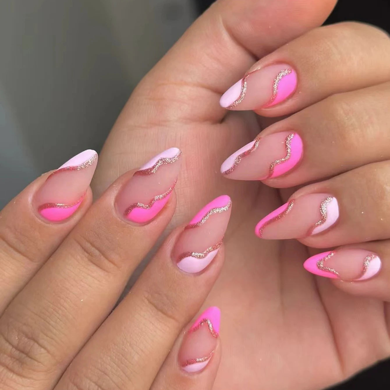 24 Piece Long French Minimalist Color Matching Nails Set - Smarsty