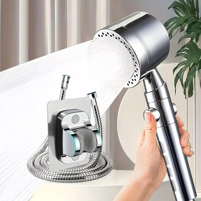 New High Pressure Water Saving Filter Shower Head 5 Modes Handheld Shower Head One Button Stop Bathroom Accessories Set - Smarsty