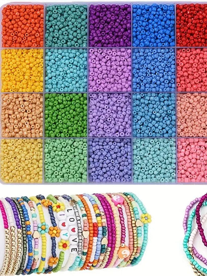 2400pcs 3mm Glass Seed Beads Bulk Kit for Jewelry Making - Smarsty