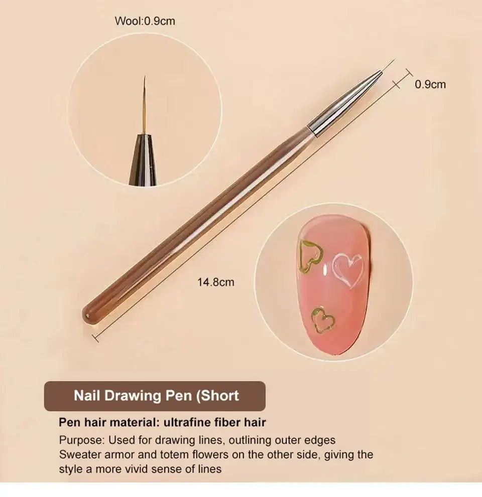 9PCS UV Gel Nail Brush Set for Creative Nail Art - Smarsty