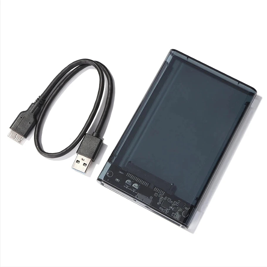 Transparent HDD Case HDD Enclosure 2.5 Inch SSD SATA To USB Type-C Adapter Portable External Hard Drive Box Tool-Free