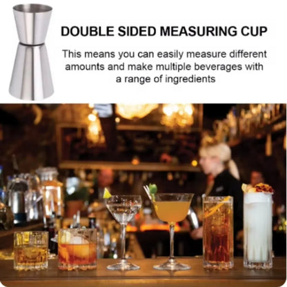 Stainless Steel Double Shot Jigger Cocktail Measure Cups - Smarsty