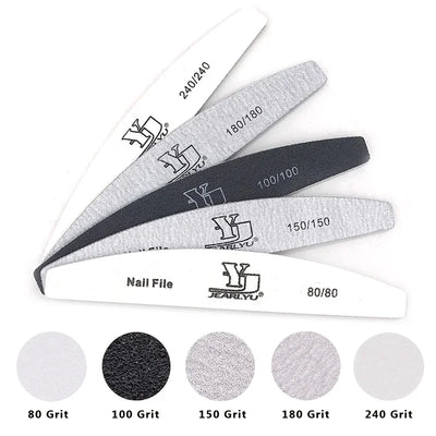 5Pcs Nail File Set with Mixed Grits for Professional Manicure - Smarsty