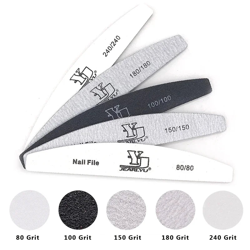5Pcs Nail File Set with Mixed Grits for Professional Manicure - Smarsty