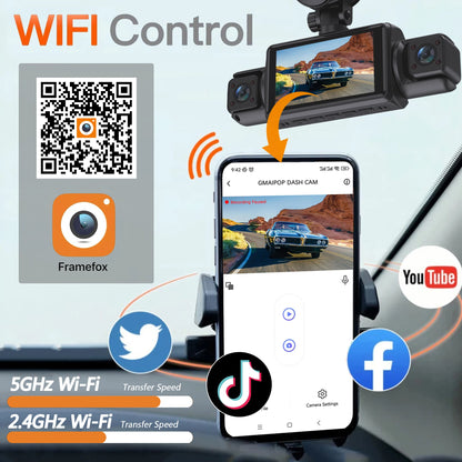 4Channel WiFi Dash Cam Night Vision With Loop Recording - Smarsty