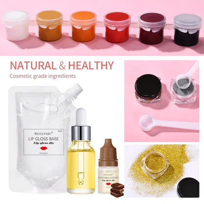 DIY Lip Gloss Making Kit Moisturizing Lip Gloss Base Diy Raw Material Tool Kit Shiny Glitter Lip Tints Glaze Handmade Cosmetics