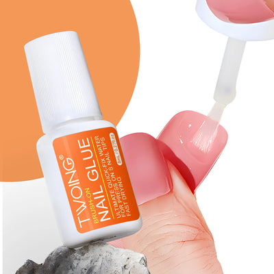 Twoing Waterproof Liquid Nail Adhesive,Long-Lasting & Fast-Drying, Formaldehyde-Free, Compatible with Acrylic Nails Fake Nails - Smarsty