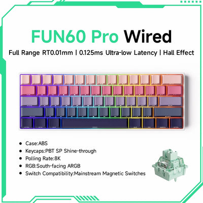 60 Percent Wireless Mechanical Keyboard With ARGB Lighting - Smarsty