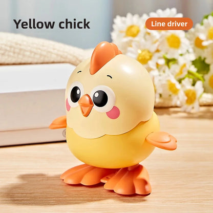 New Kidsren's Chick Can Move Cartoon Jumping Little Yellow Chicken Baby Wind-Up Small Toy Kidsren's Jumping Chicken Wind-Up Toy Fun Artificial Wind-Up Small Animal Can Move and Run Learn to Crawl 1 to 2 Years Old Baby
