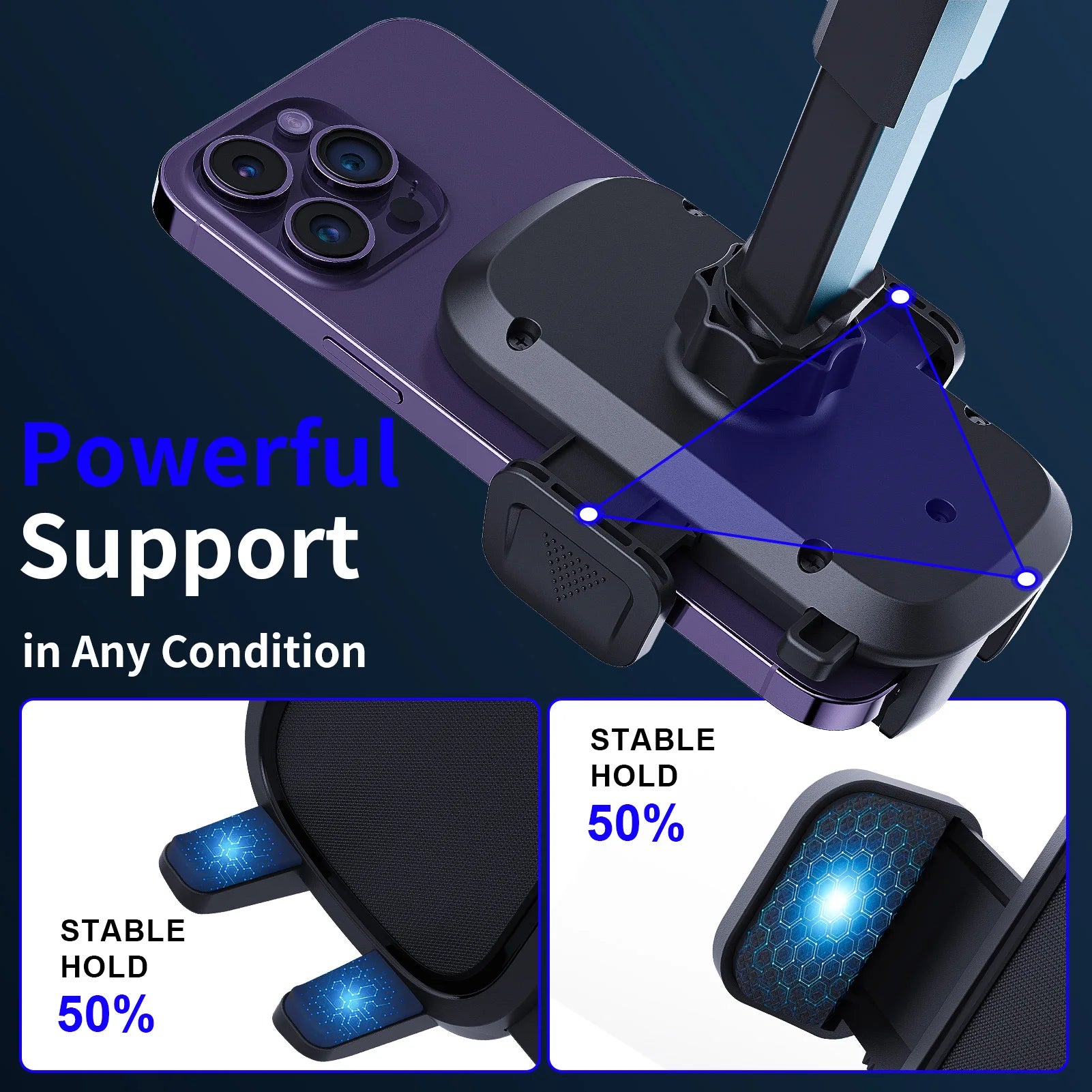 Car Phone Holder With Powerful Suction For Dashboard - Smarsty