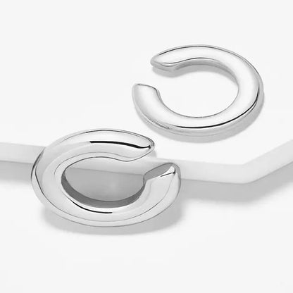 Double Circle Ear Cuff No Piercing Vintage Hip Hop Style - Smarsty