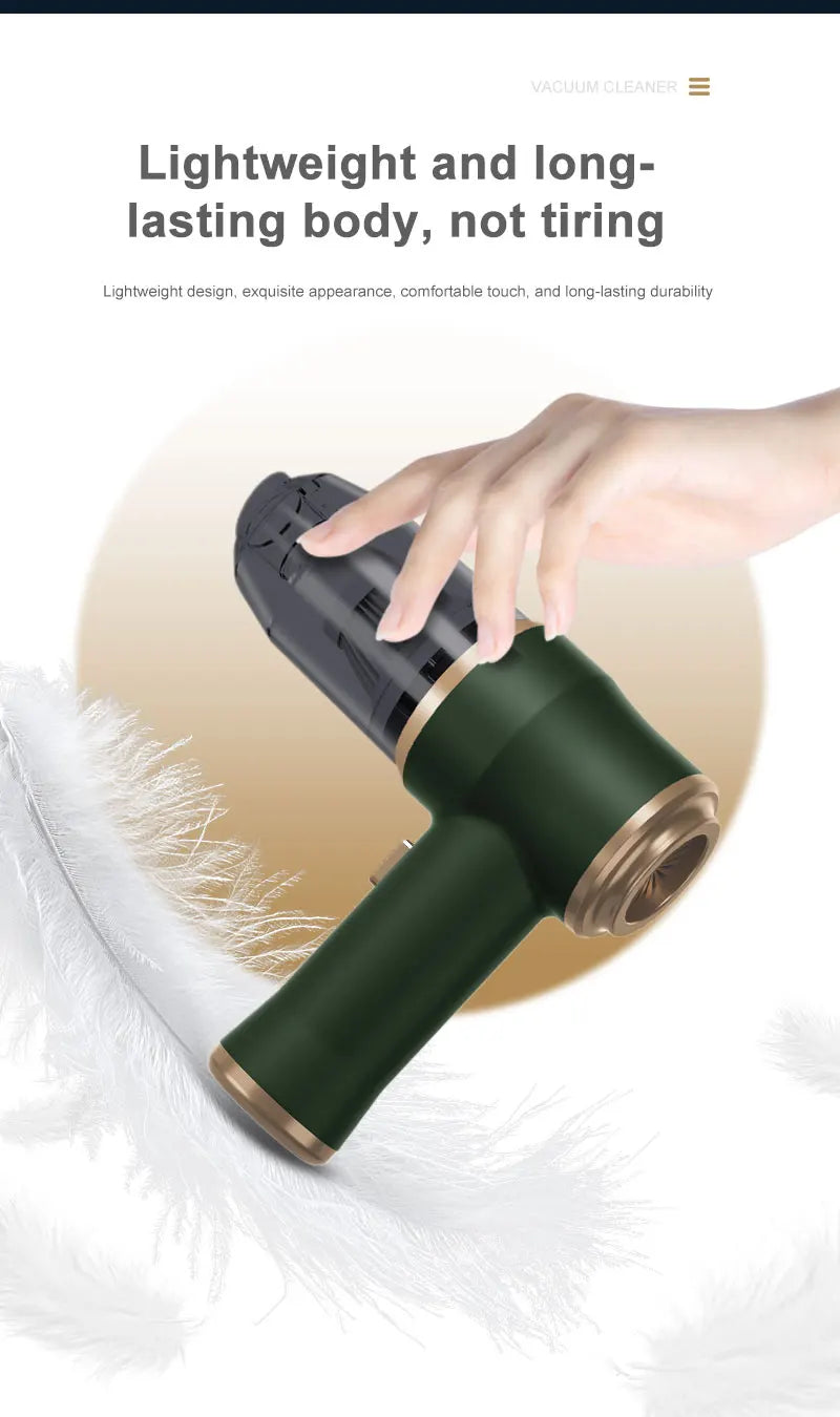 High Power Car Blower Vacuum, 2-in-1 Strong Suction & Blowing, Portable for Auto/Home Cleaning, Dust Removal from Seat/Mat/Trunk - Smarsty