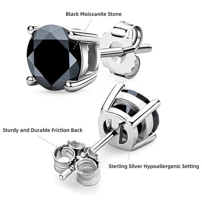 Moissanite Stud Earrings Sterling Silver Bridal GRA - Smarsty
