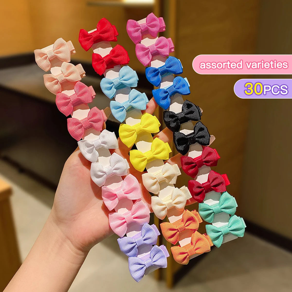 30 Colored Bow Hair Clips for Stylish Daily Use - Smarsty