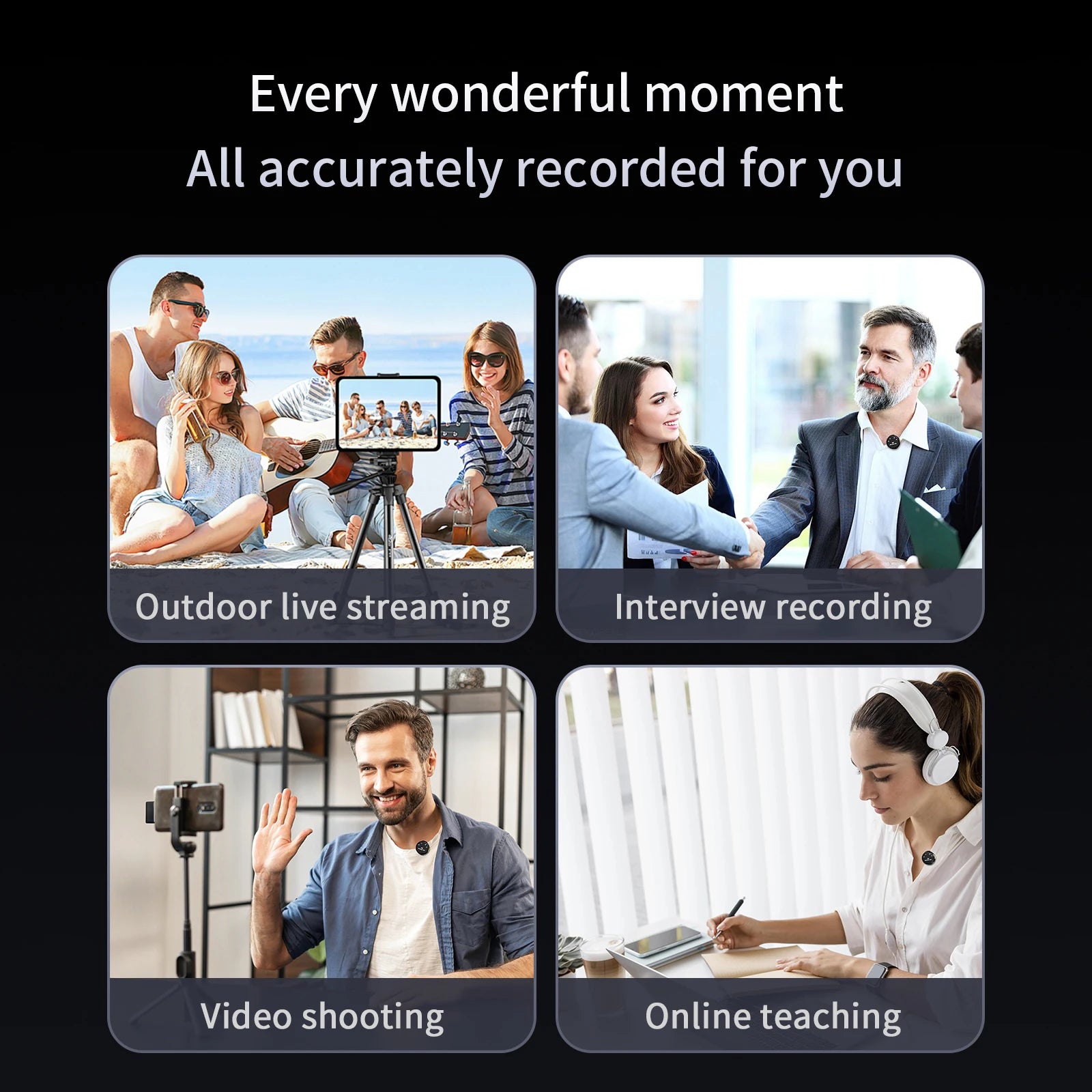 Wireless Lavalier Microphone for Android and iPhone Recording - Smarsty