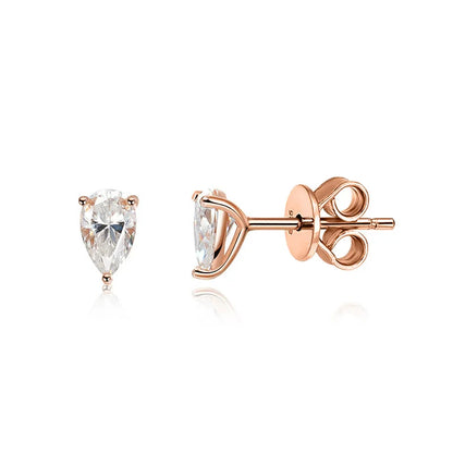 Certified Moissanite Stud Earrings VVS1 18k Gold Plated - Smarsty